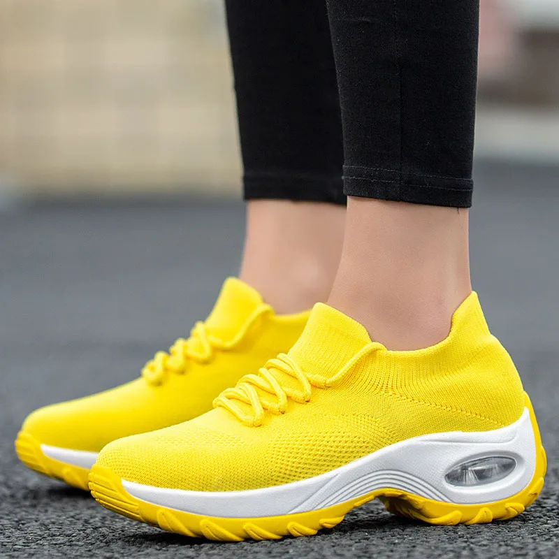 Кроссовки носки женские на шнуровке прогулочная удобная обувь повседневные