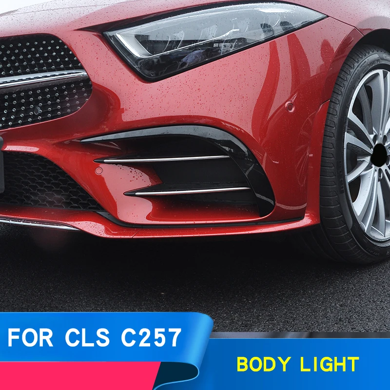 Для Mercedes cls 2018 аксессуары c257 изменение спереди автомобильные наклейки на бампер