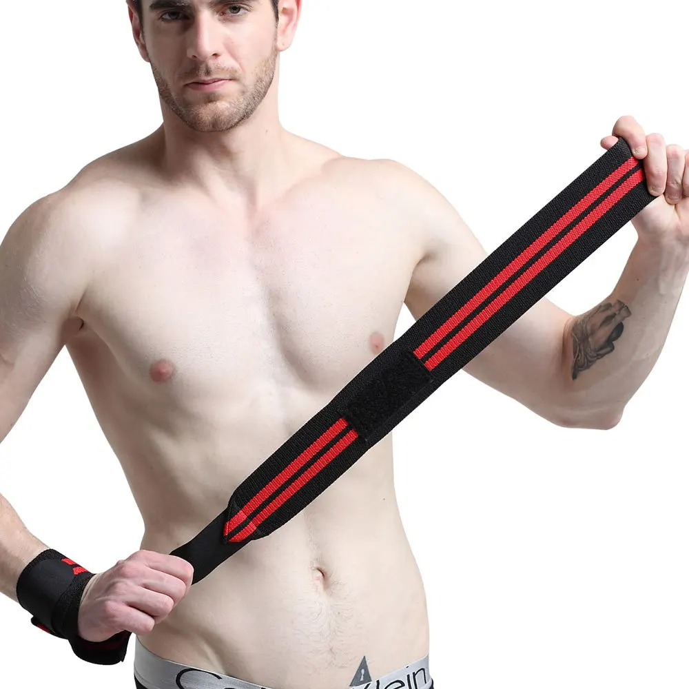 1 Пара спортивных бандажей для запястья для поддержки весового тренинга в зале, браслеты для кроссфита, пауэрлифтинга и тренировок - на руки.