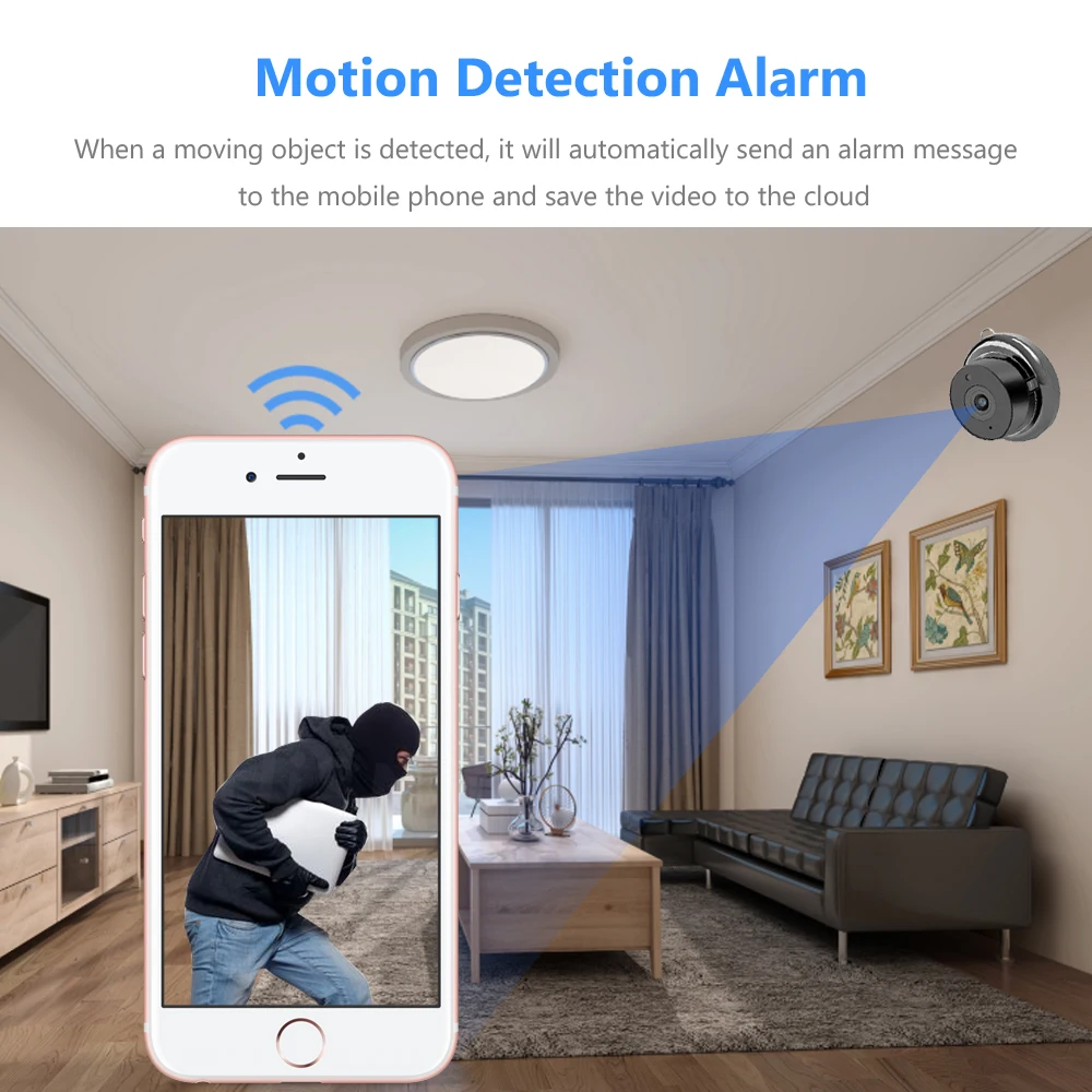 Беспроводная мини камера видеонаблюдения с поддержкой Wi Fi 960P|Камеры