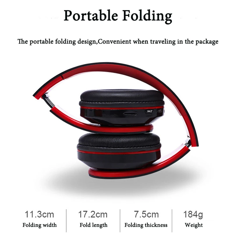 Складные Bluetooth наушники портативные стерео дыхательный светильник Поддержка TF