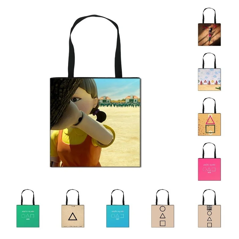 

Оптовая продажа, новинка, сумка из игры кальмар, реквизит для косплея, женские сумки с надписью, сумка на плечо 456, женская сумка с шестью цифр...