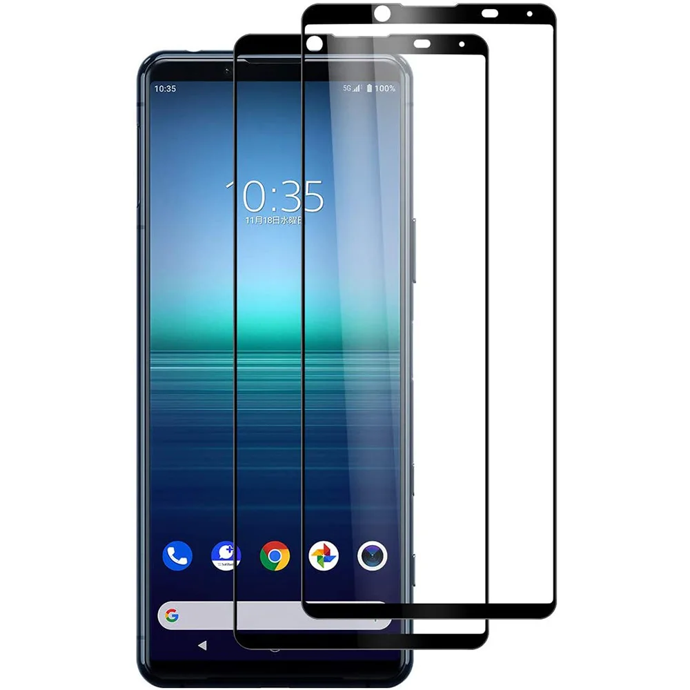

2✕Pack 3D Curved Tempered Glass Full Coverage Film Bubble-Free Anti Scratch Shield Screen Protector For SONY Xperia 5 iii 2021