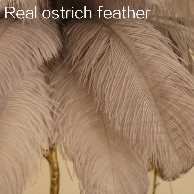 Натуральный страусиное перо абажур подставка светильник цвета: золотистый