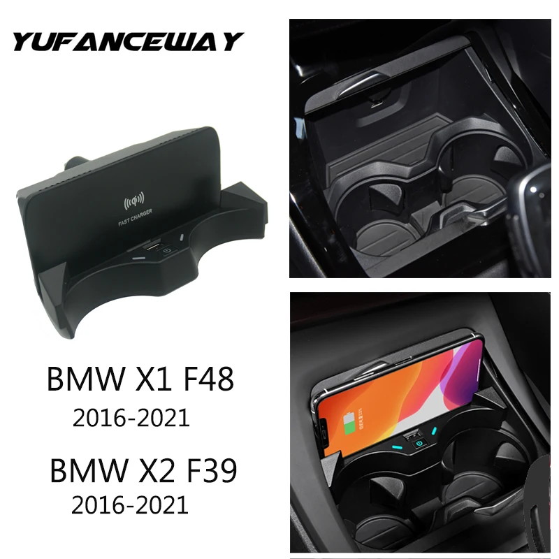 Автомобильное беспроводное зарядное устройство для телефона, 15 Вт, для BMW X1 F48 F49 X2 F39