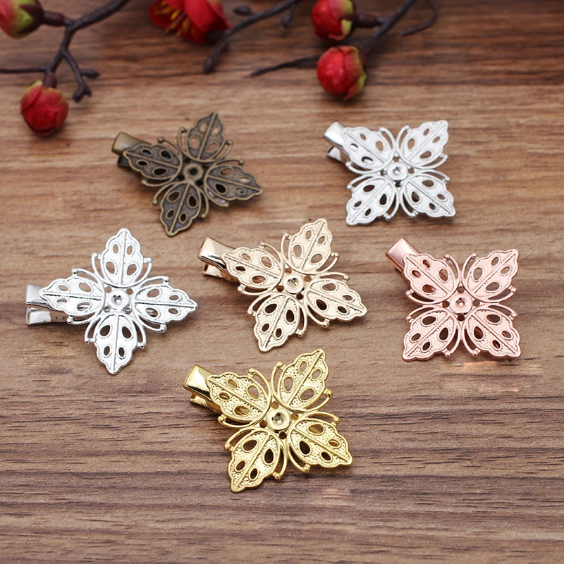 

Латунные заколки для волос с цветами (20 шт./лот) 25*25 мм, винтажные аксессуары для волос, материалы ручной работы «сделай сам»