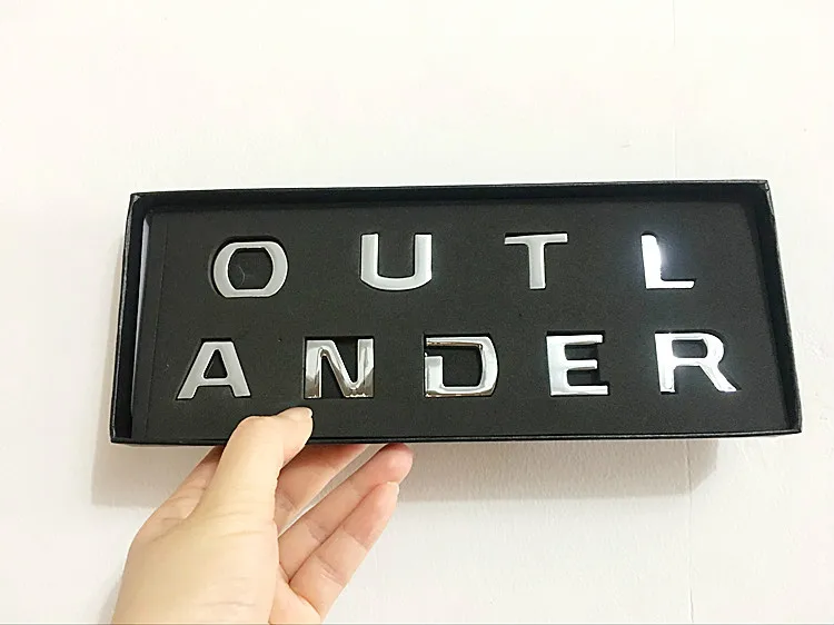 

For Mitsubishi Outlander Chrome Car 3D Letters Hood Emblem Logo Badge Car Stickers Styling Car Accessories Wording 3D Letter