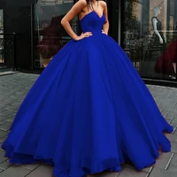royal bule a line prom dress long pink evening gowns women formal party blue sweetheart neck tulle graduation dresses