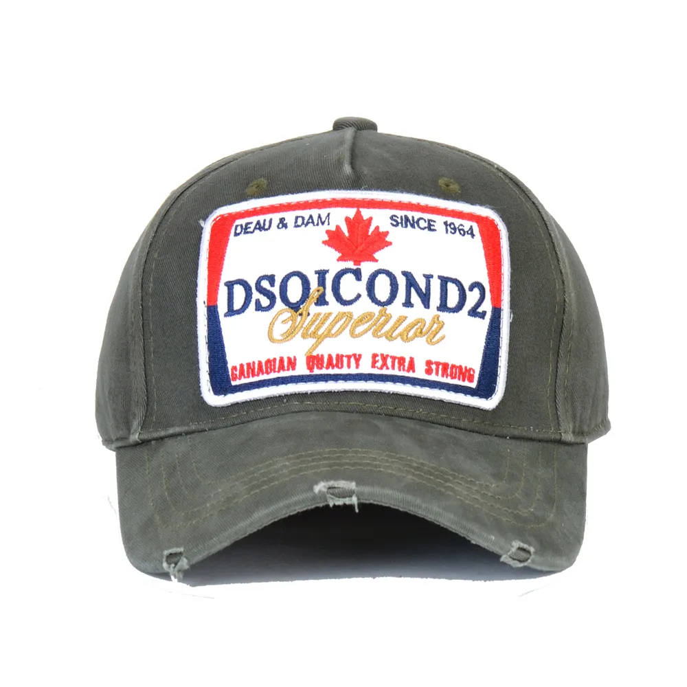 DSQICOND2, хлопок, DSQ, вышивка буквами, Мужская бейсболка, женская шапка, шляпа для папы, повседневная Кепка, хип-хоп кепка, Snapback, кепка s Bone, шапка для папы - Цвет: Army Green