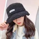 Зимняя бархатная Рыбацкая шляпа из ягненка, женская шапка, бархатная теплая шляпа с защитой ушей, Панама, аксессуары, Ретро Кепка, плюшевая шляпа