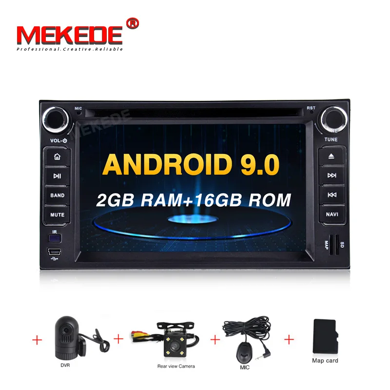 Автомобильный мультимедийный плеер Android 9,0 gps 2 Din для KIA SORENTO SPORTAGE SPECTRA SEDONA STAR CARNIVAL CERATO CARENS с BT WiFi gps - Цвет: CAR DVD CAMERA DVR