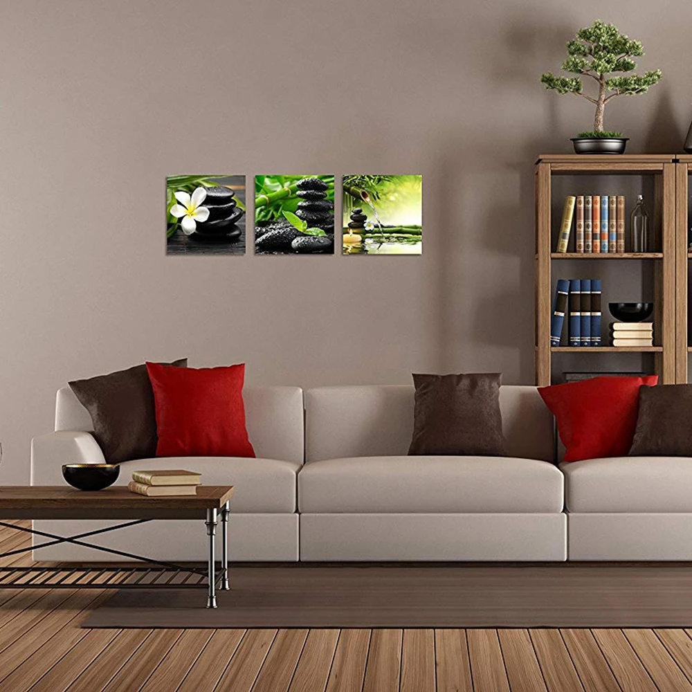 Парусиновая обувь с принтом спа камень зеленый бамбук розовый кувшинки из