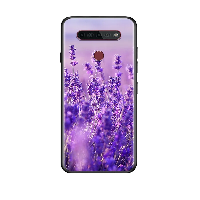 

Lavender Purple flowers For LG G8 V30 V35 V40 V50 V60 Q60 K40S K50S K41S K51S K61 K71 K22 ThinQ 5G Soft TPU Silicone Phone Case