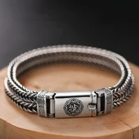 new hand woven silver mens bracelet fashion trend personality chinese style retro creative thai silver jewelry accessories