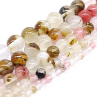 natural tourmaline stone multicolor watermelon jades crystal round 4mm 6mm 8mm 10mm 12mm loose bead strand 15 for jewelry diy