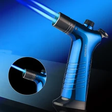 Wholesale Metal Windproof Two Turbo Gas Lighters Kitchen BBQ Cooking Candle Jewelry Welding Cigarettes Lighters Gadgets For Men