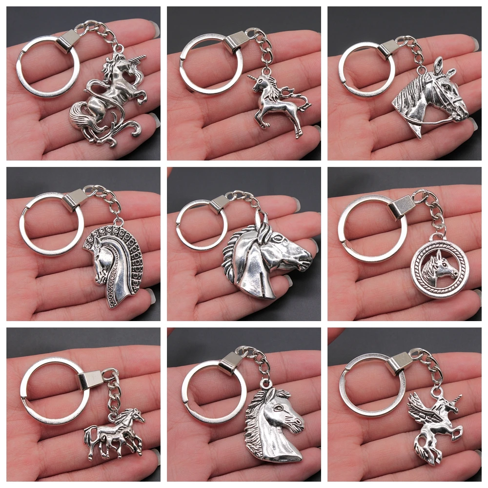Новая модная цепочка для ключей из металлического сплава лошади на удачу от