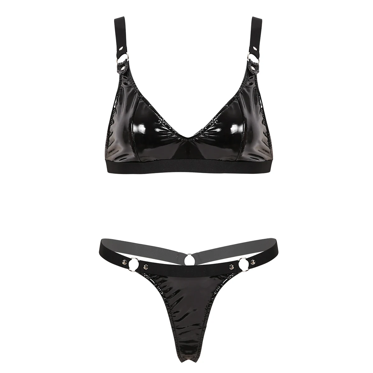 Женская одежда в стиле Рейв Клубная из лакированной кожи сексуальное женское