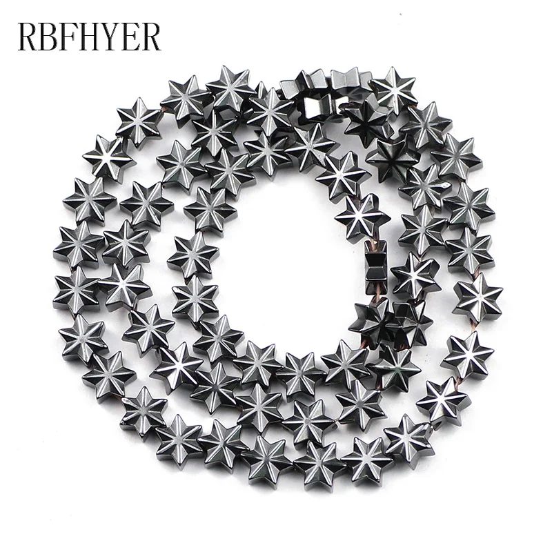 RBFHYER гексаграмма бисером натуральный черный гематит разделитель свободные