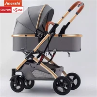 high landscape 2 in 1 baby stroller ultra light stroller folding seated reclining shock absorbing pocket newborn carriage