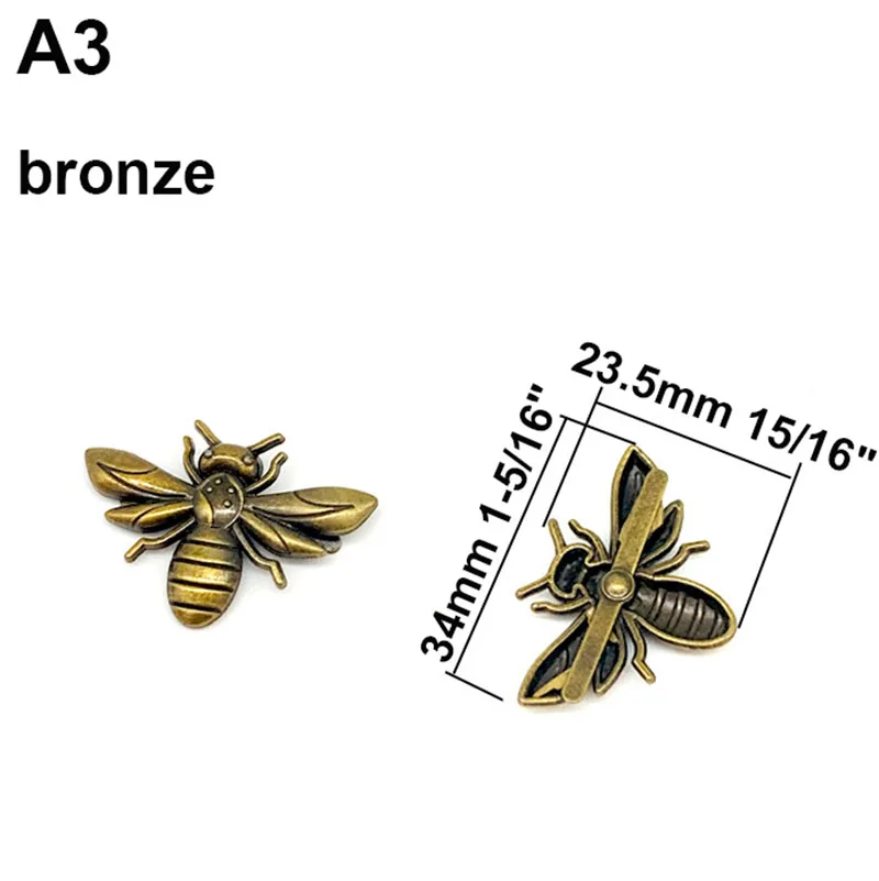2x Metal Bee Ladybird Spider Shape Decorated Buckle Bag Clip Hardware for Leather Craft Handbag Shoe DIY Accessories | Дом и сад