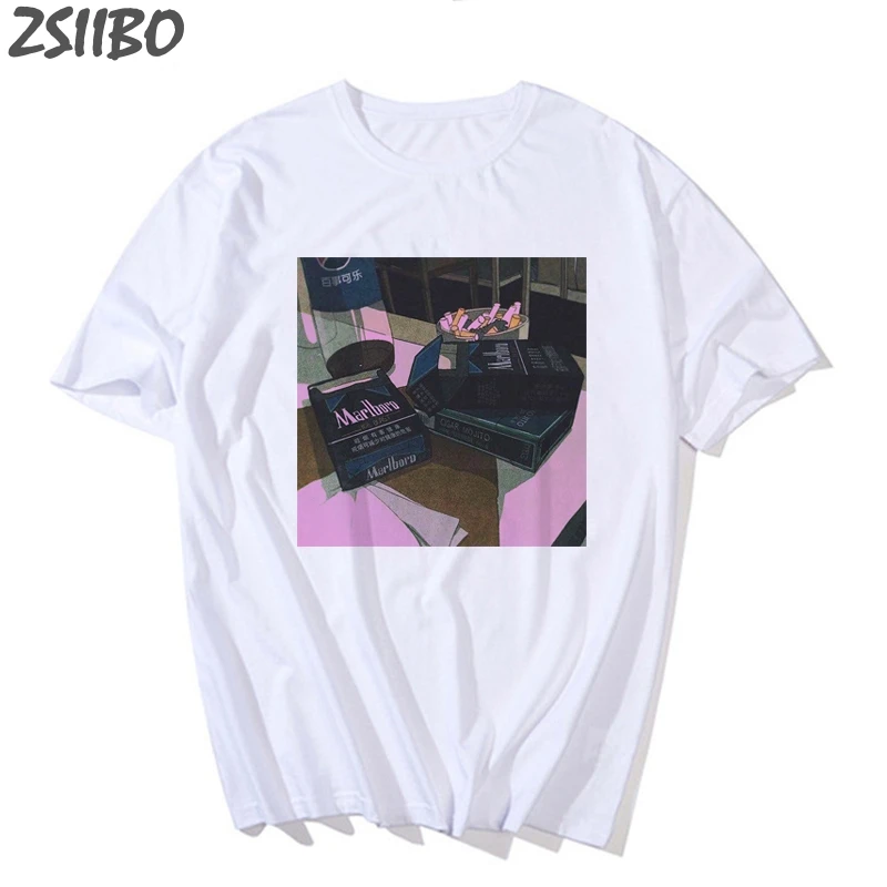 Новая футболка поступление сад аниме парным принт эстетическое Япония отаку