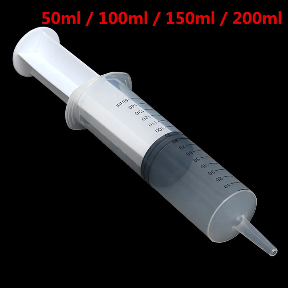 50ml/100ml/150ml/200ml Plastic Reusable Big Large Hydroponics Nutrient Sterile Health Measuring Syringe Tools Cat Feeding Acc