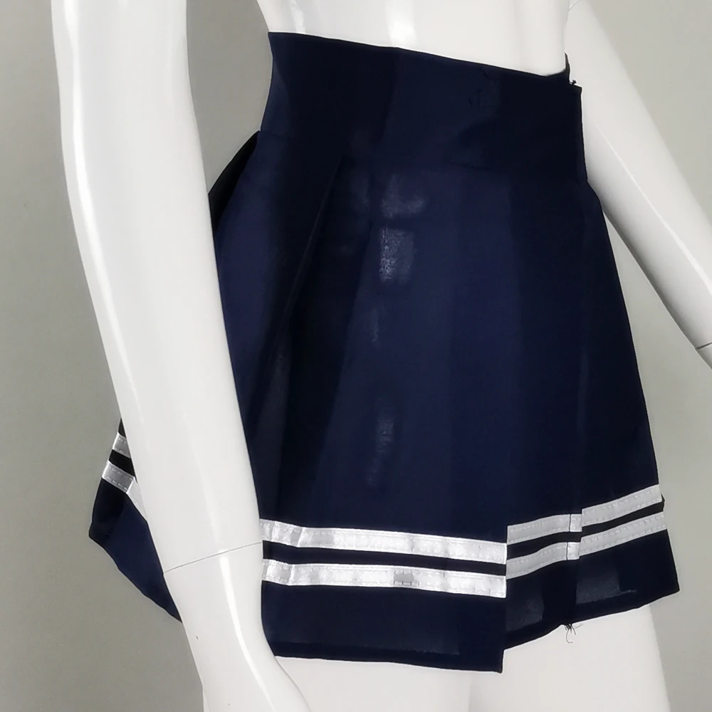 

Women School Girl Role Play Students Costumes Set See-through Transparent Top with Mini Skirt Sexy Cosplay for Adult Uniform