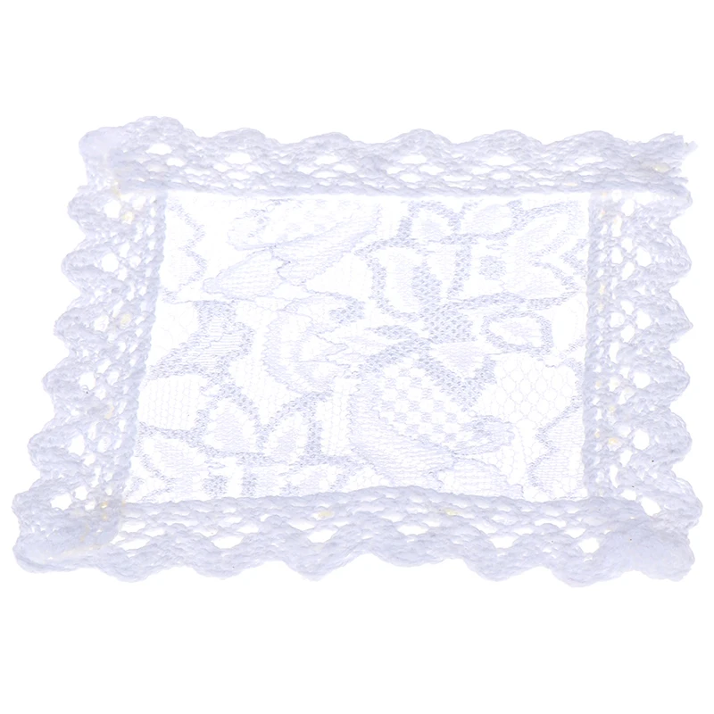 

1:12 Scale Miniatures 9cm Furniture Decoration White Knitting Table Placemat Coffee Table Mat for Dollhouse Life Scene Model Toy