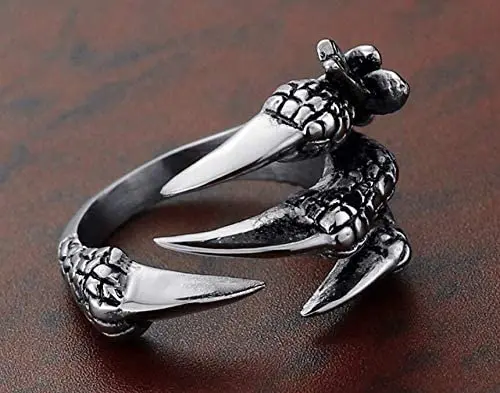 

2021 Retro Dragon Claw Rings for Men Women Unisex Adjustable Rings Hip Hop Punk Ancient Silver Jewelry Cool Ring Party Gift