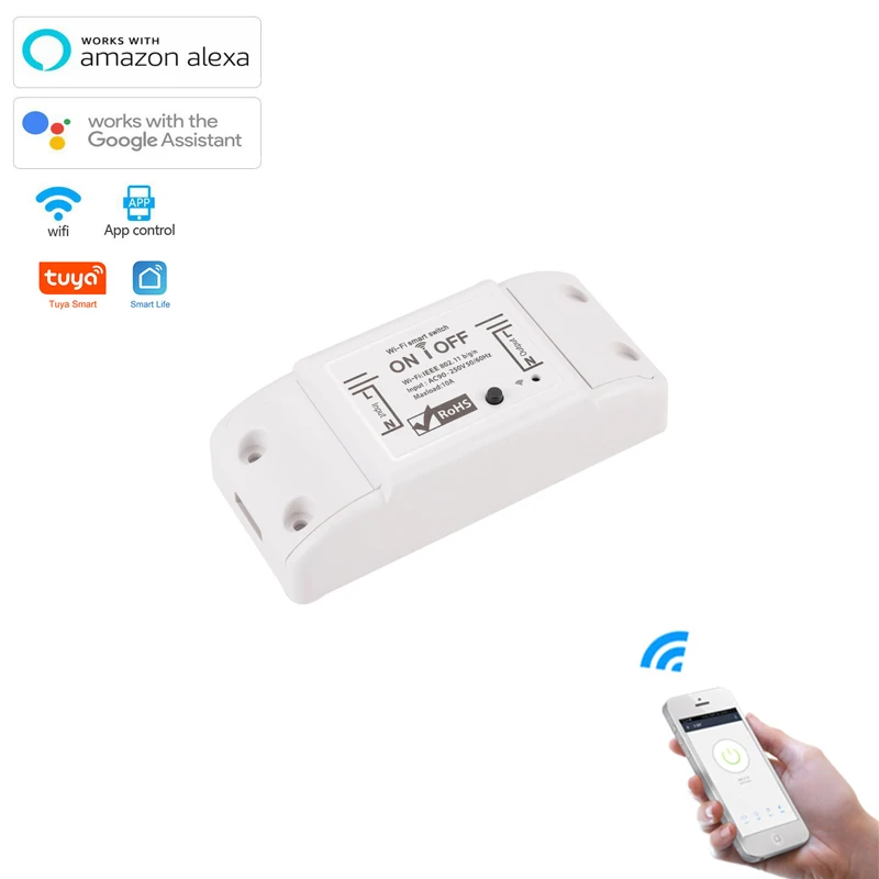 

Smart Life Tuya Wifi Switch Relay Breaker Module Automation Smart Lighting Google Home Alexa Echo Remote Control App timeR 10A
