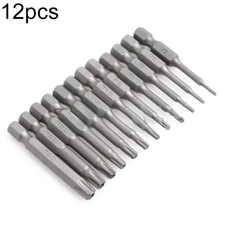 

12pcs Hex Torx Head Magnetic Alloy Steel Electric Drilling Screwdriver Drill Bit