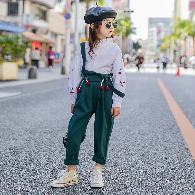 Костюм для девочек Новинка Весна 2020 модный детский костюм из двух предметов в