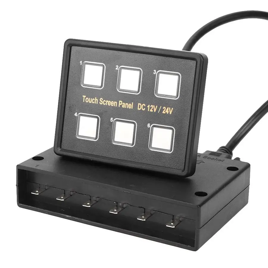 Смарт выключатель с сенсорным экраном для автомобиля 6 банд сенсорная панель