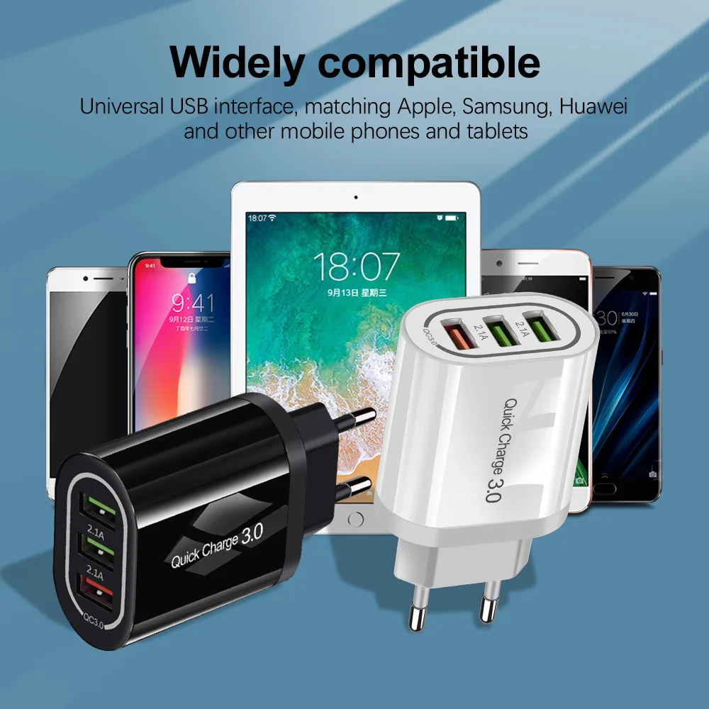 OLAF 3U Быстрая зарядка 3,0 USB зарядное устройство QC3.0 Быстрая зарядка мульти зарядное устройство для samsung S10 Xiaomi Mi9 дорожный настенный телефон USB зарядное устройство