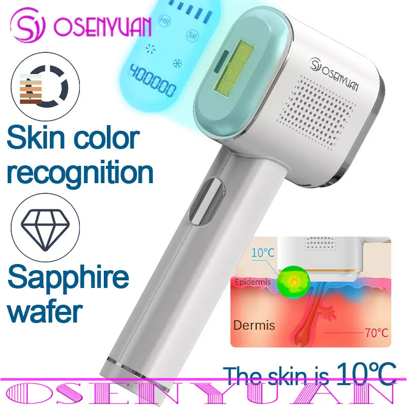 

Professional ICE IPL Epilation Automatic Skin Color Recognition Sapphire Laser Hair Removal Machine Electric Depilador A Laser