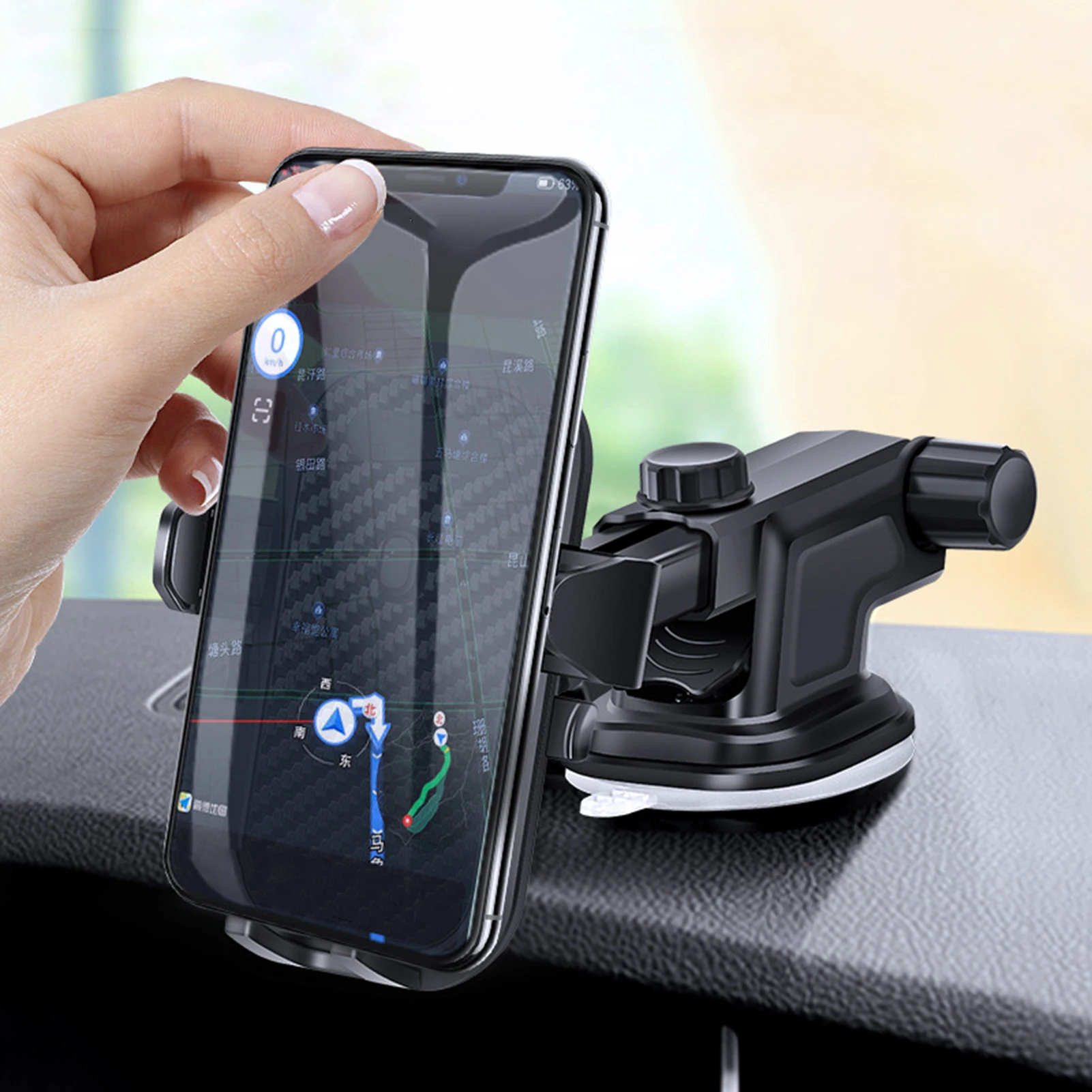 

Car Suction Cup Mobile Phone Holder Navigation Bracket Phone Holder Stand GPS Support for iPhone 12 11 Pro Xiaomi Huawei Samsung