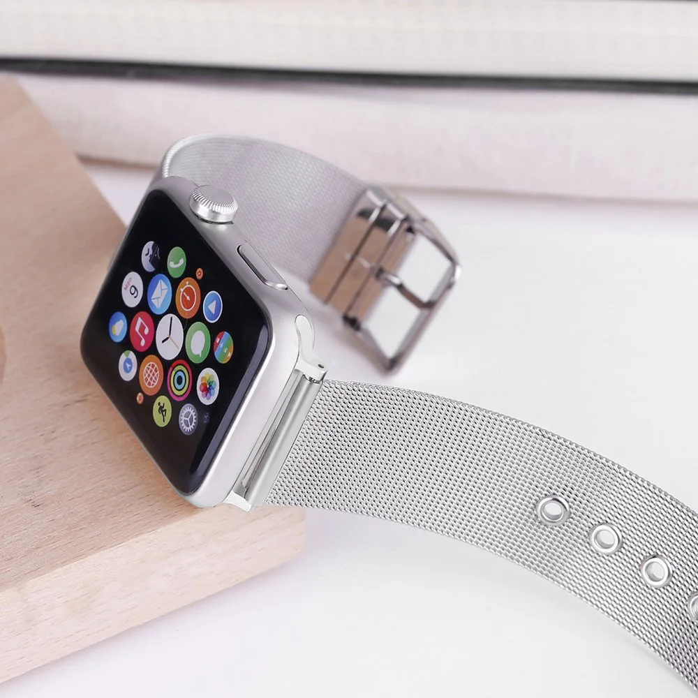 FOHUAS Миланская петля для apple watch Series 3 2 1 сменный Браслет iwatch ремешок из нержавеющей стали Пряжка с разъемом