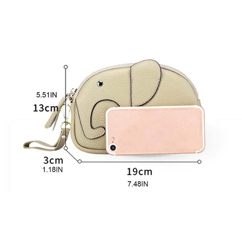 

Cartoon Animal Elephant Wallet Credit Card Holder PU Leather Coin Purse Pouch