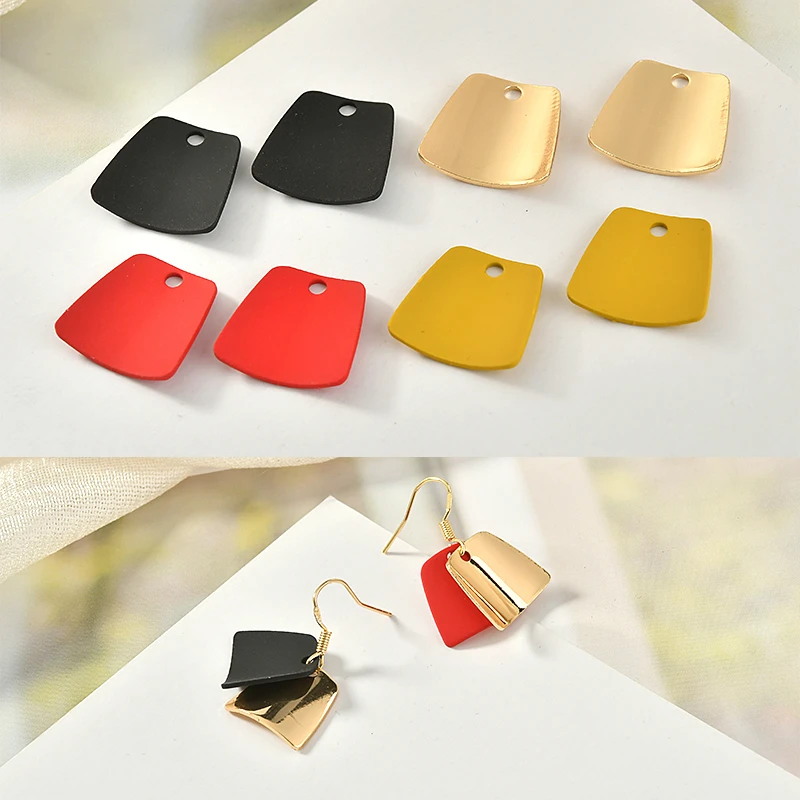 Ретро простая квадратная свернутая резиновая краска текстура Подвеска из сплава