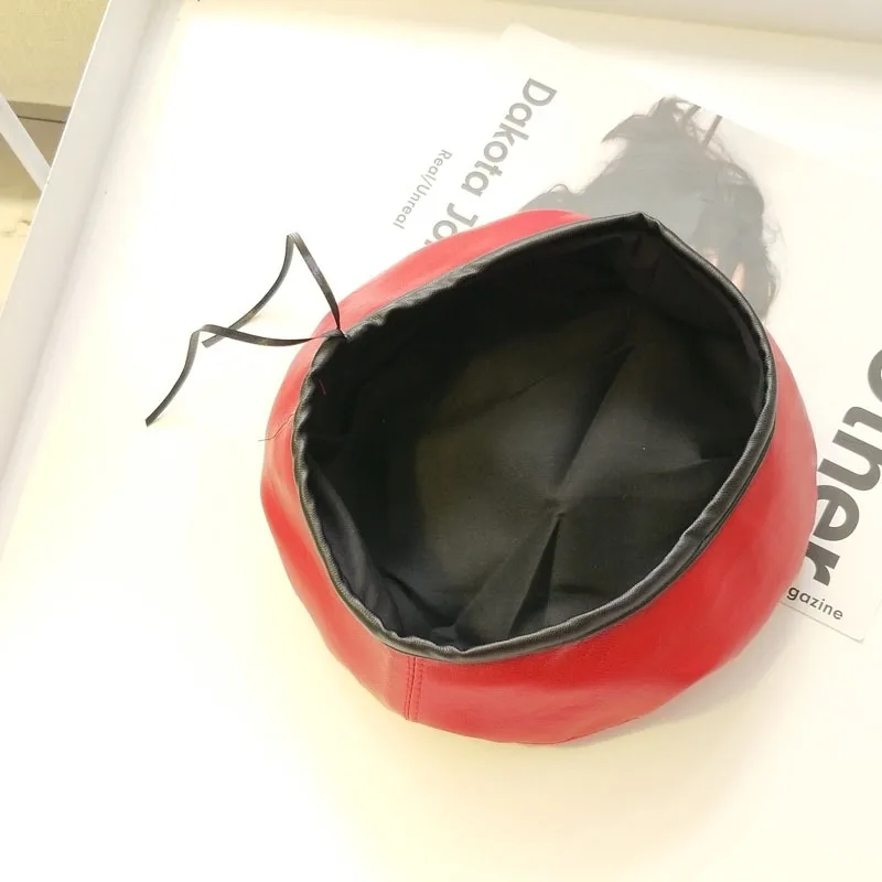 Женский кожаный берет WSYORE осенне-зимний из искусственной кожи с тыквенными