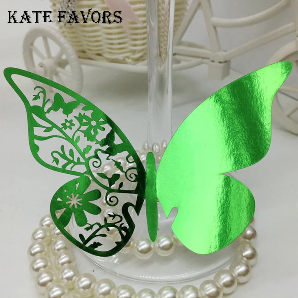 50 шт. свадебные карты блестящие серебристые/Золотые/фиолетовые/зеленые в форме