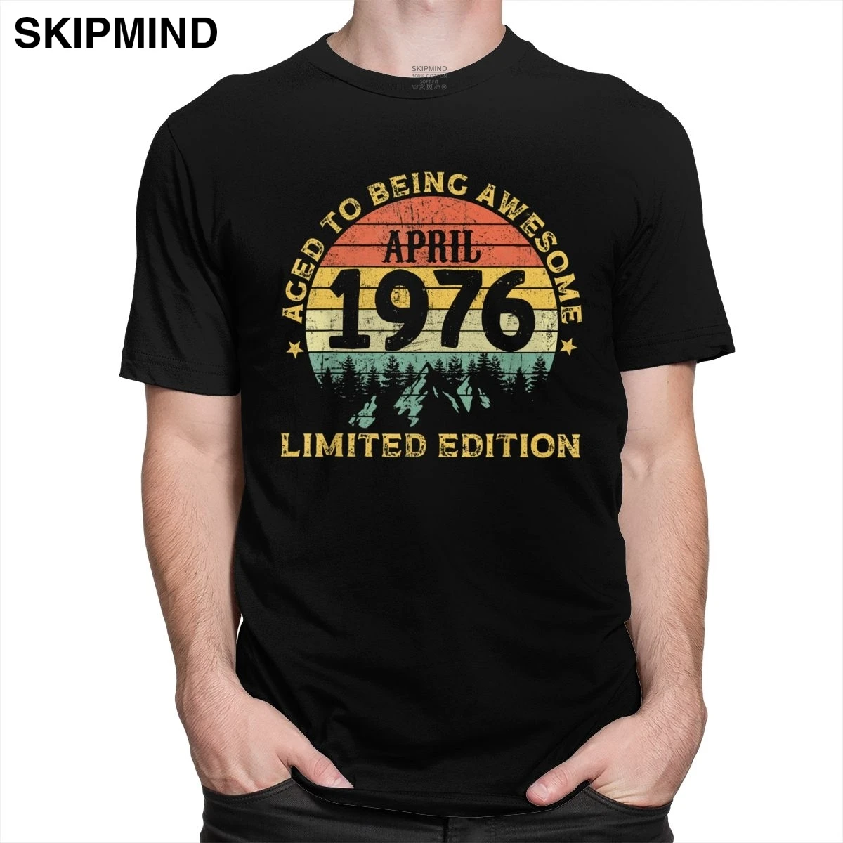 Винтажные легенды Awesome родился в мае 1976 мужские футболки натуральный хлопок 44 лет