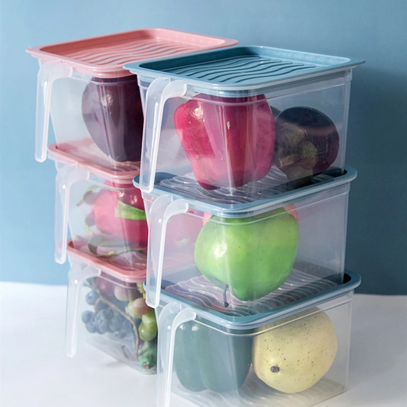 

Food Container Plastic Bento Fresh-Keeping Storage Box Fridge Multi Capacity Crisper Organizer Microwave Kitchen Storage Boxes