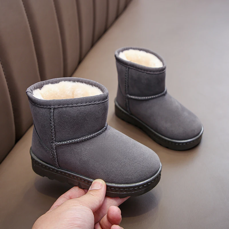 

Fashion Winter Kids Snow Boots Warm Plush Soft Girls Boys Cotton Shoes Brand Children Non-slip Martin Boots Baby Toddler Shoes