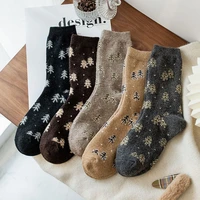 ladies socks literary wool socks thick tube socks japanese retro small tree warm stockings