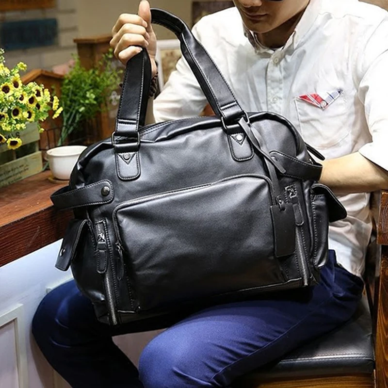 

Мужская сумка-ведро, повседневная дорожная сумка, вместительный чемодан, мужская повседневная модная сумка на плечо для путешествий, новин...