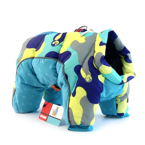 Light blue Зимняя одежда для собак, супер теплая куртка, толстое хлопковое пальто, водонепроницаемая одежда для маленьких собак, одежда для французских бульдогов, щенков - Цвет: Light blue