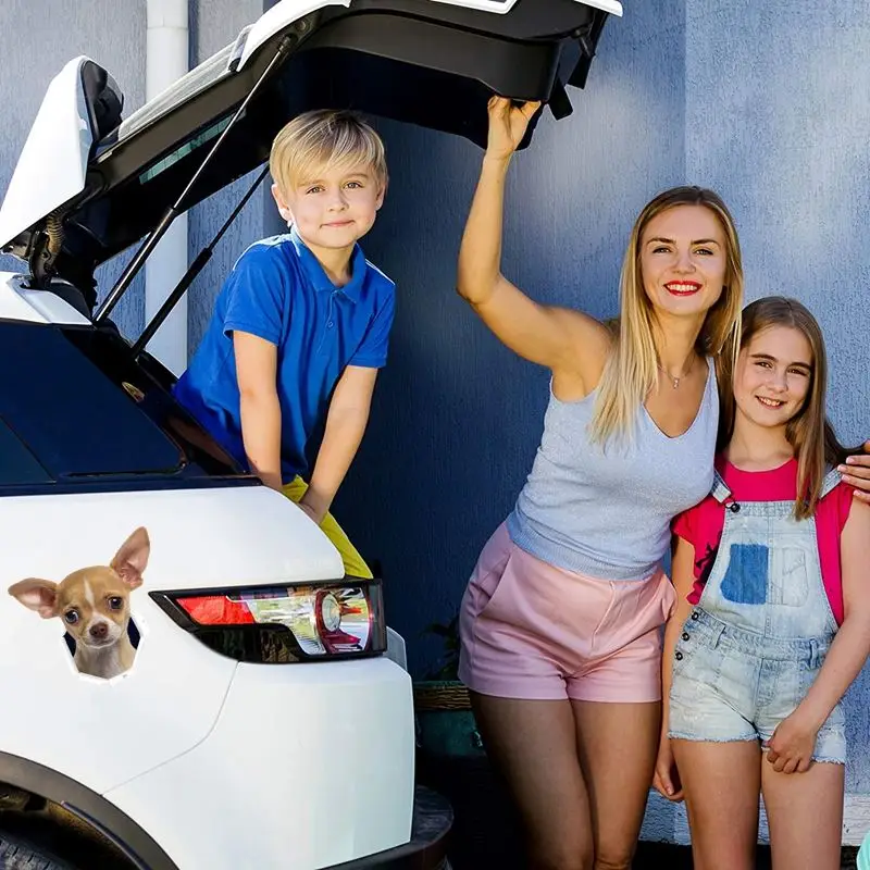 Three Ratels QD40 милый 3D рваный металлический дизайн Чихуахуа собака кузова наклейка