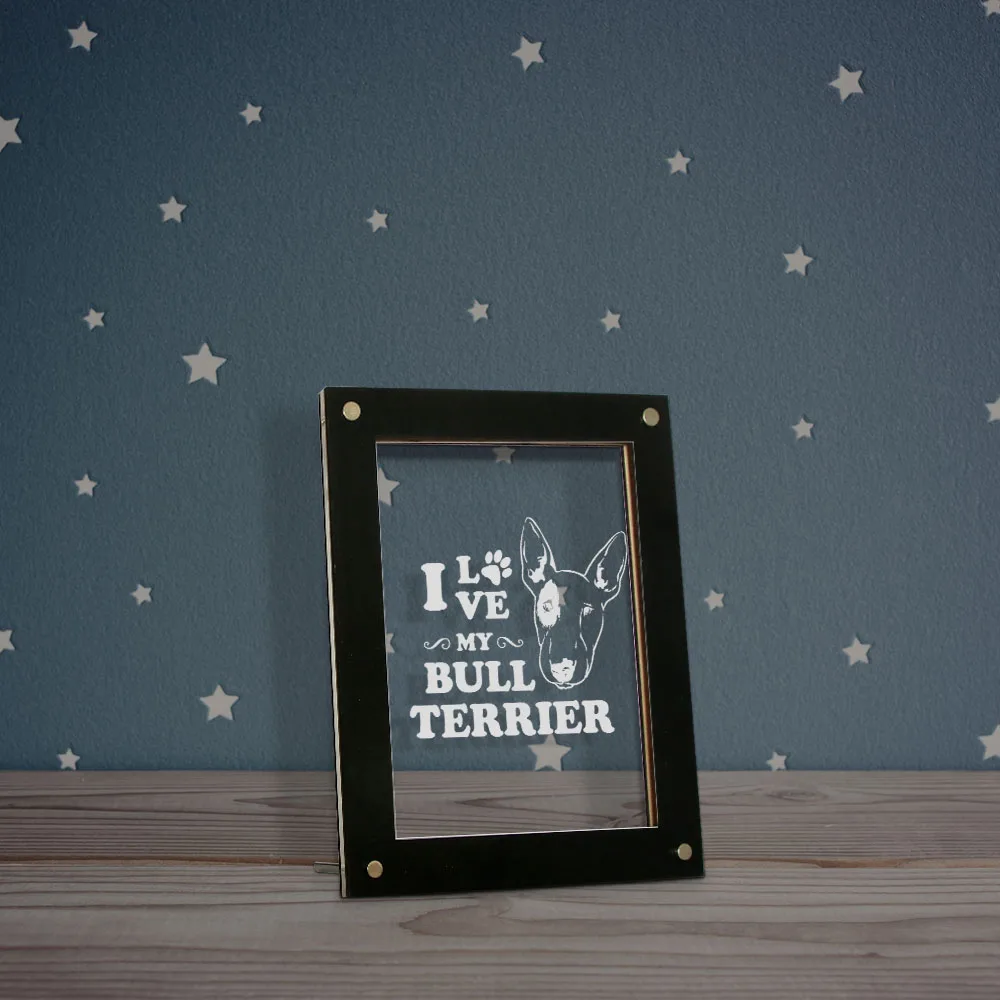 I Love My Bull Terrier светодиодный с лазерной гравировкой подсветкой для щенка собаки